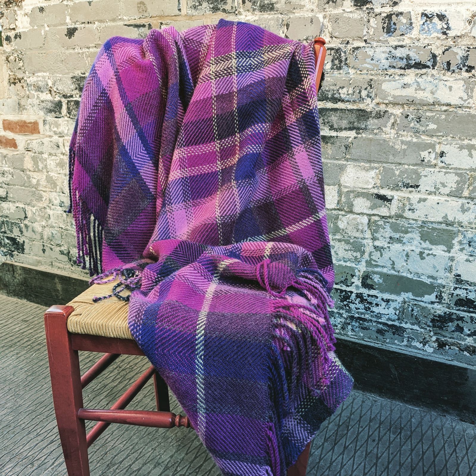 Extra-large alpaca blanket, woven by Pat