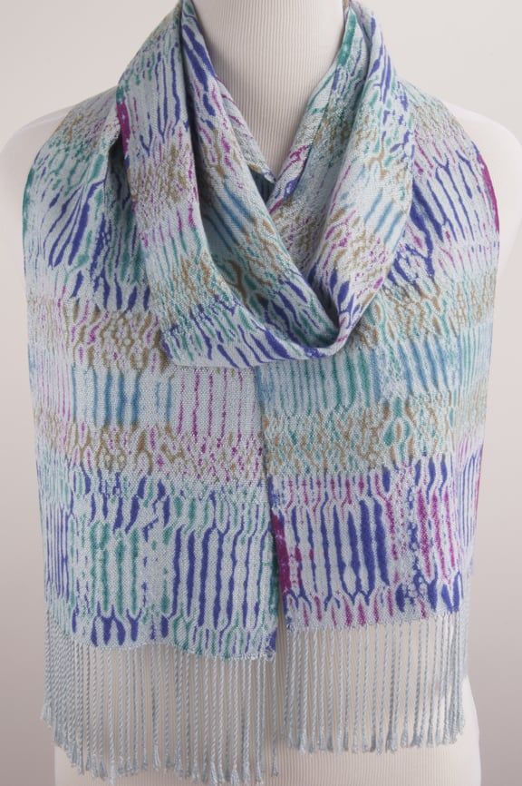 A woven shibori silk scarf